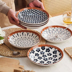 Set of 4 Handmade Ceramic Deep Dinner Plate 8"
