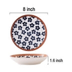 Set of 4 Handmade Ceramic Deep Dinner Plate 8"