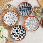 Set of 4 Handmade Ceramic Deep Dinner Plate 8"