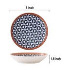 Set of 4 Handmade Ceramic Deep Dinner Plate 8"