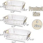Clear Serving Tray Set with Handles – 3 Pack