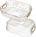 Clear Serving Tray Set with Handles – 3 Pack