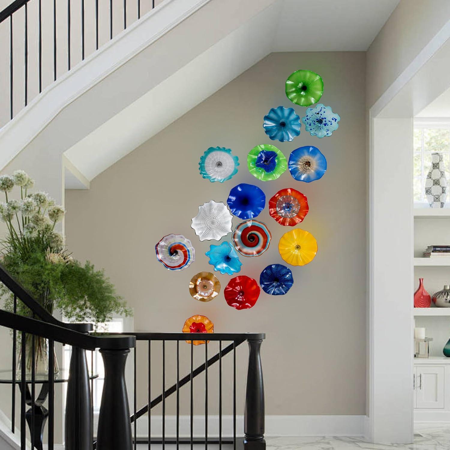 Modern Hand Blown Art Glass Platter – 12 Inch
