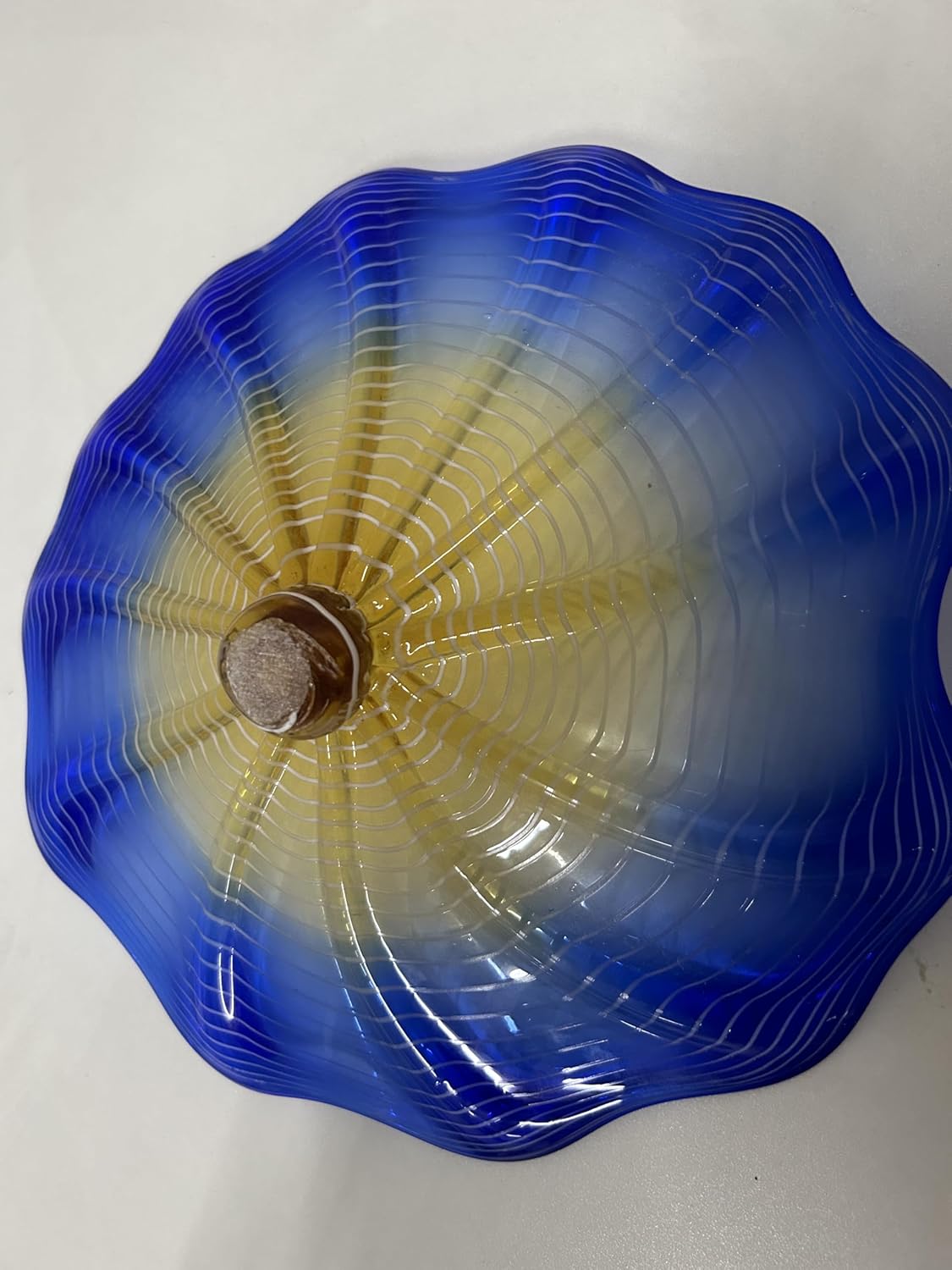 Modern Hand Blown Art Glass Platter – 12 Inch