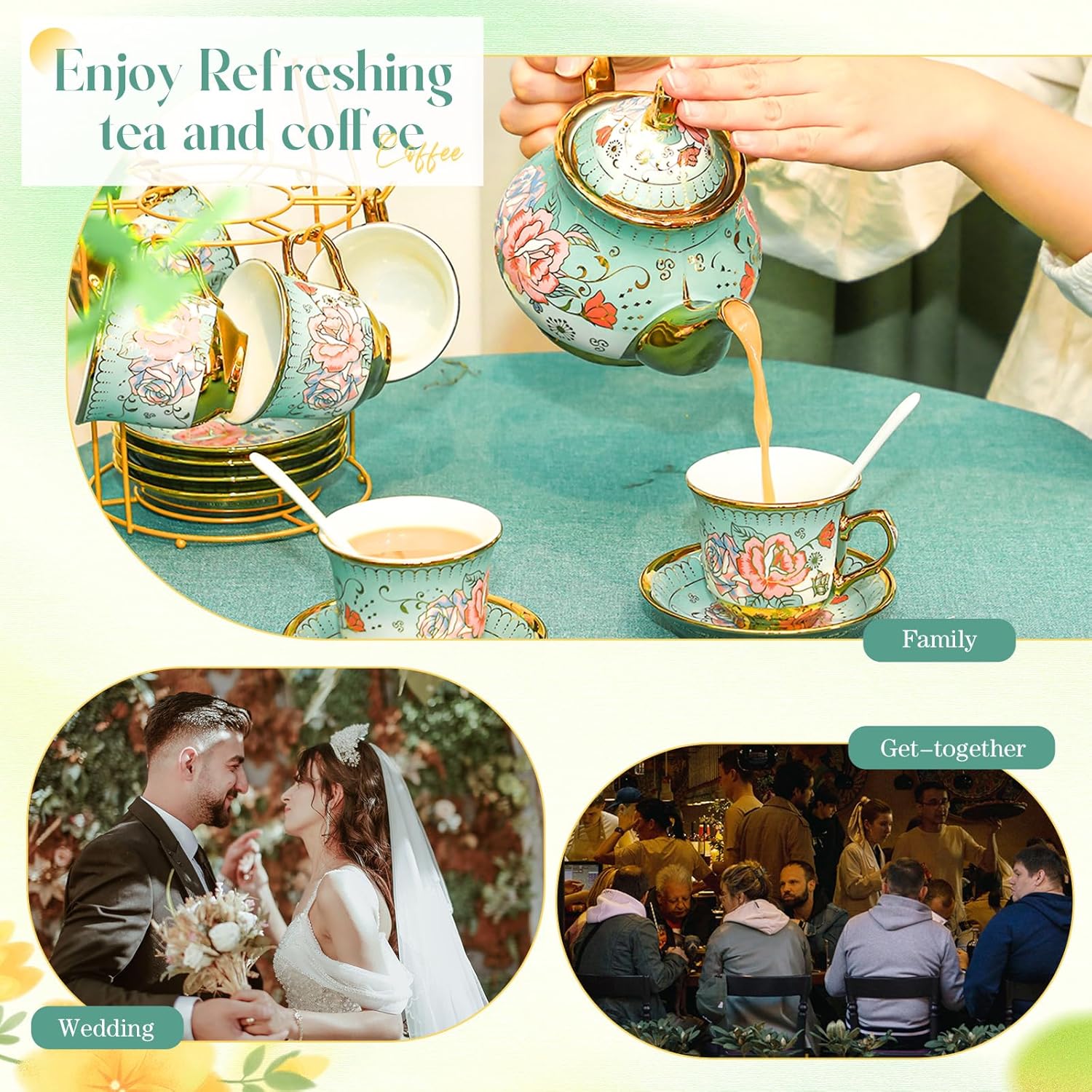 Porcelain Tea Set for Adults – 20 Piece Set