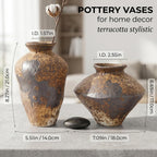 Small Stone Vase for Rustic Home Decor