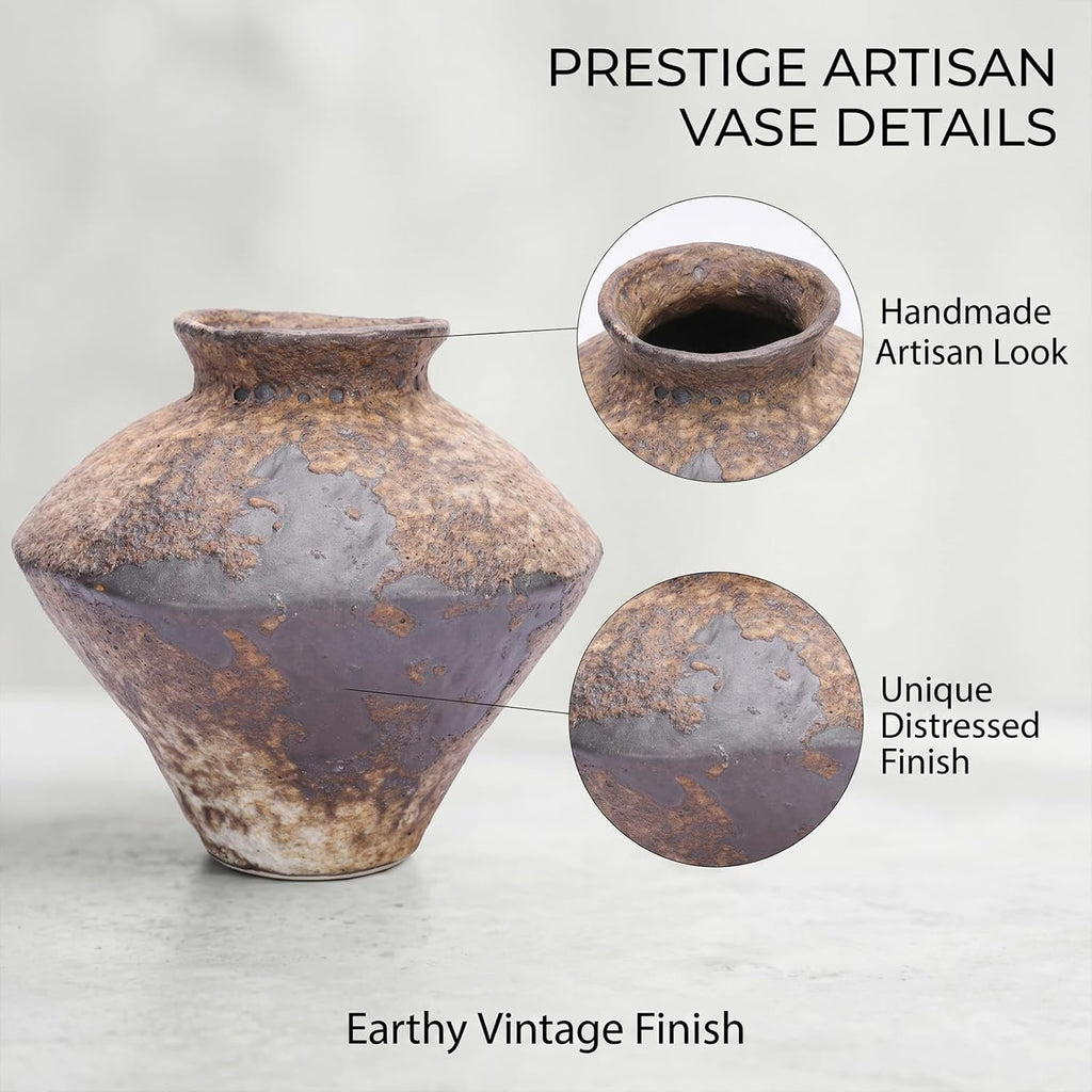 Small Stone Vase for Rustic Home Decor