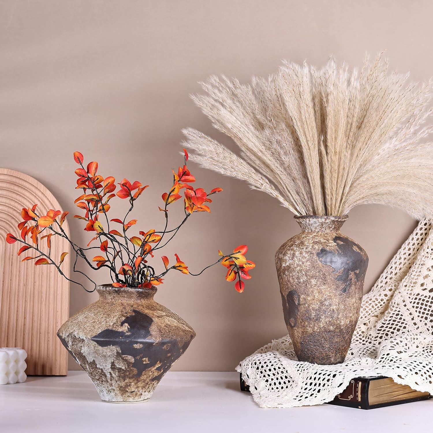 Small Stone Vase for Rustic Home Decor