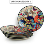 Ceramic Dinner Plates – 6-Piece Set, Multi-Colored