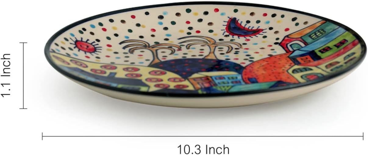 Ceramic Dinner Plates – 6-Piece Set, Multi-Colored