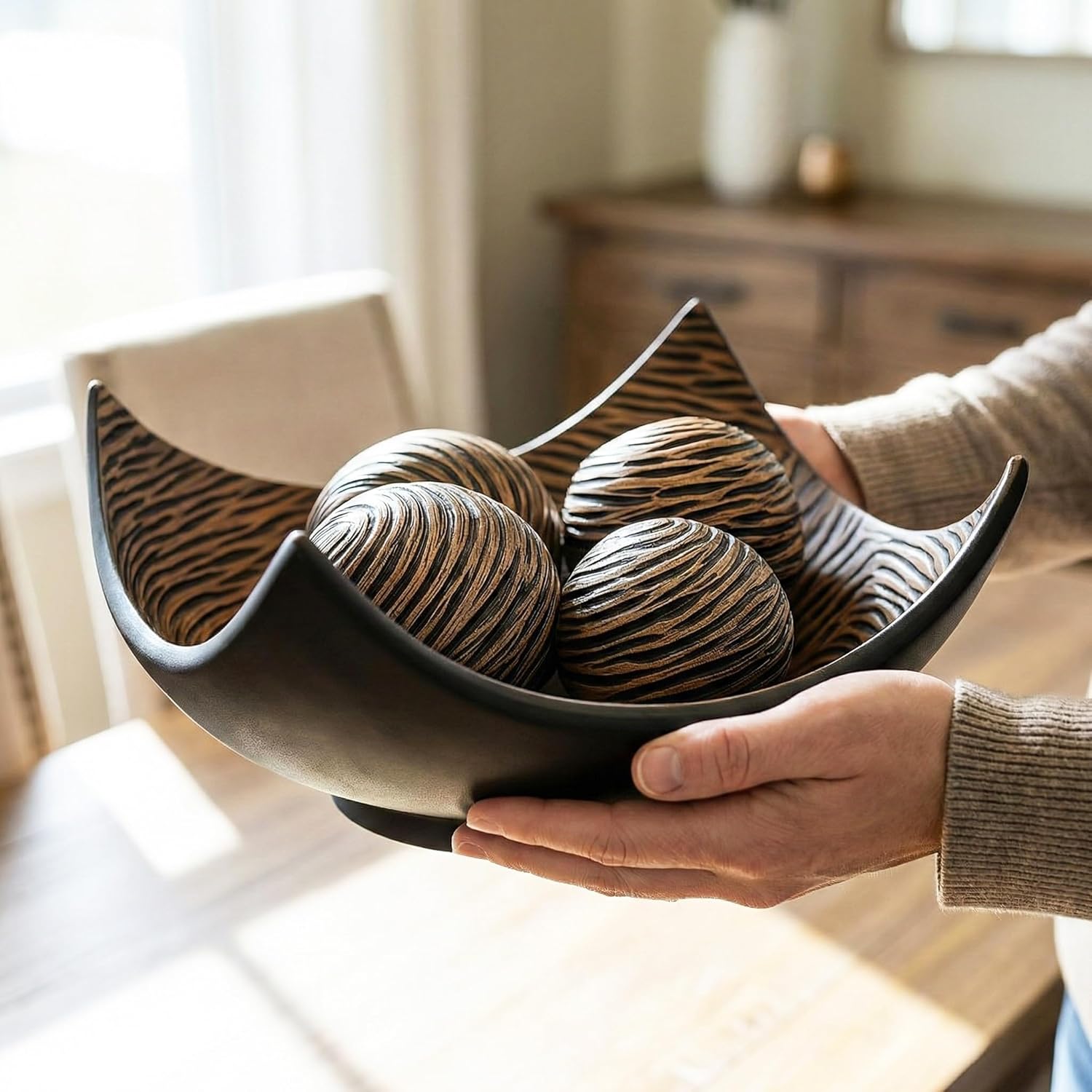 Decorative Scoop Bowl Centerpiece Set – 5 Piece