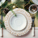 Antique White Charger Plates – 13 Inch, Set of 8