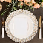 Antique White Charger Plates – 13 Inch, Set of 8