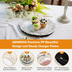 Antique White Charger Plates – 13 Inch, Set of 8