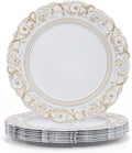 Antique White Charger Plates – 13 Inch, Set of 8