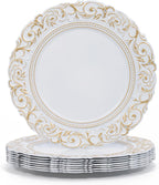 Antique White Charger Plates – 13 Inch, Set of 8