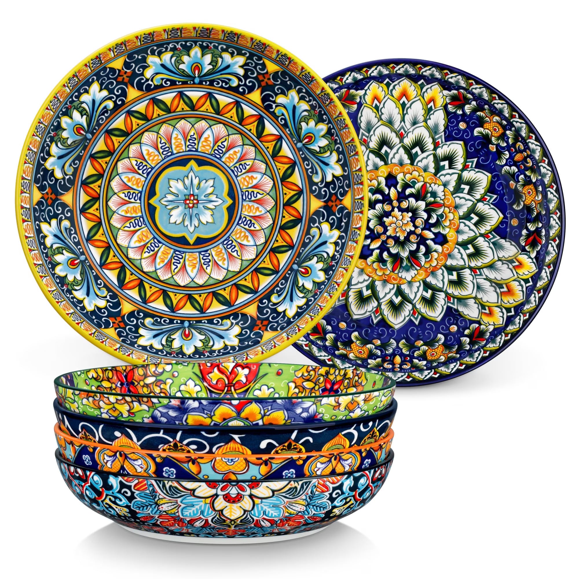 Ceramic Pasta Bowls Set of 6 – 42 oz