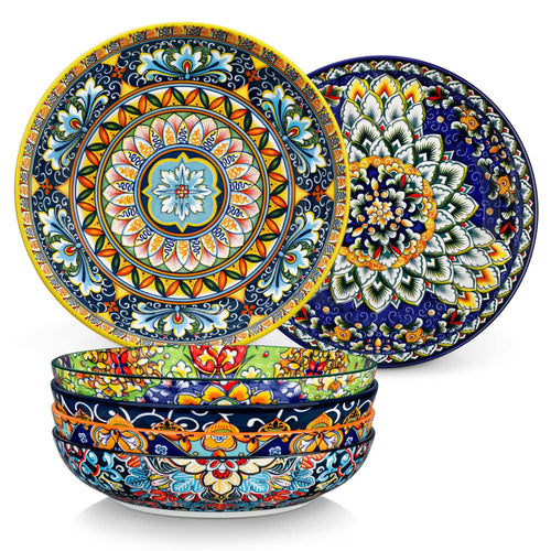 Ceramic Pasta Bowls Set of 6 – 42 oz
