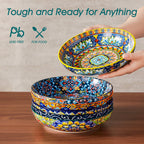 Ceramic Pasta Bowls Set of 6 – 42 oz