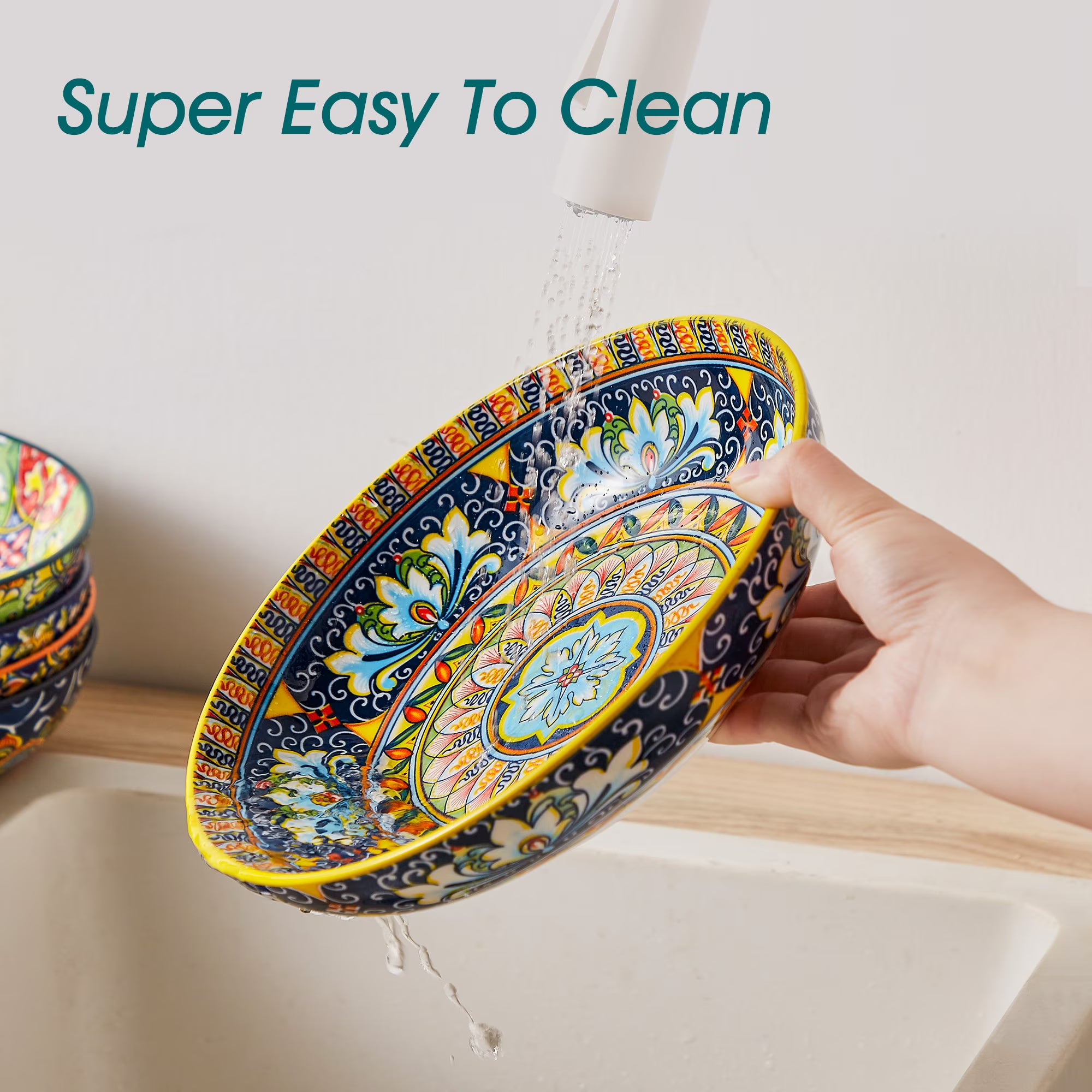 Ceramic Pasta Bowls Set of 6 – 42 oz