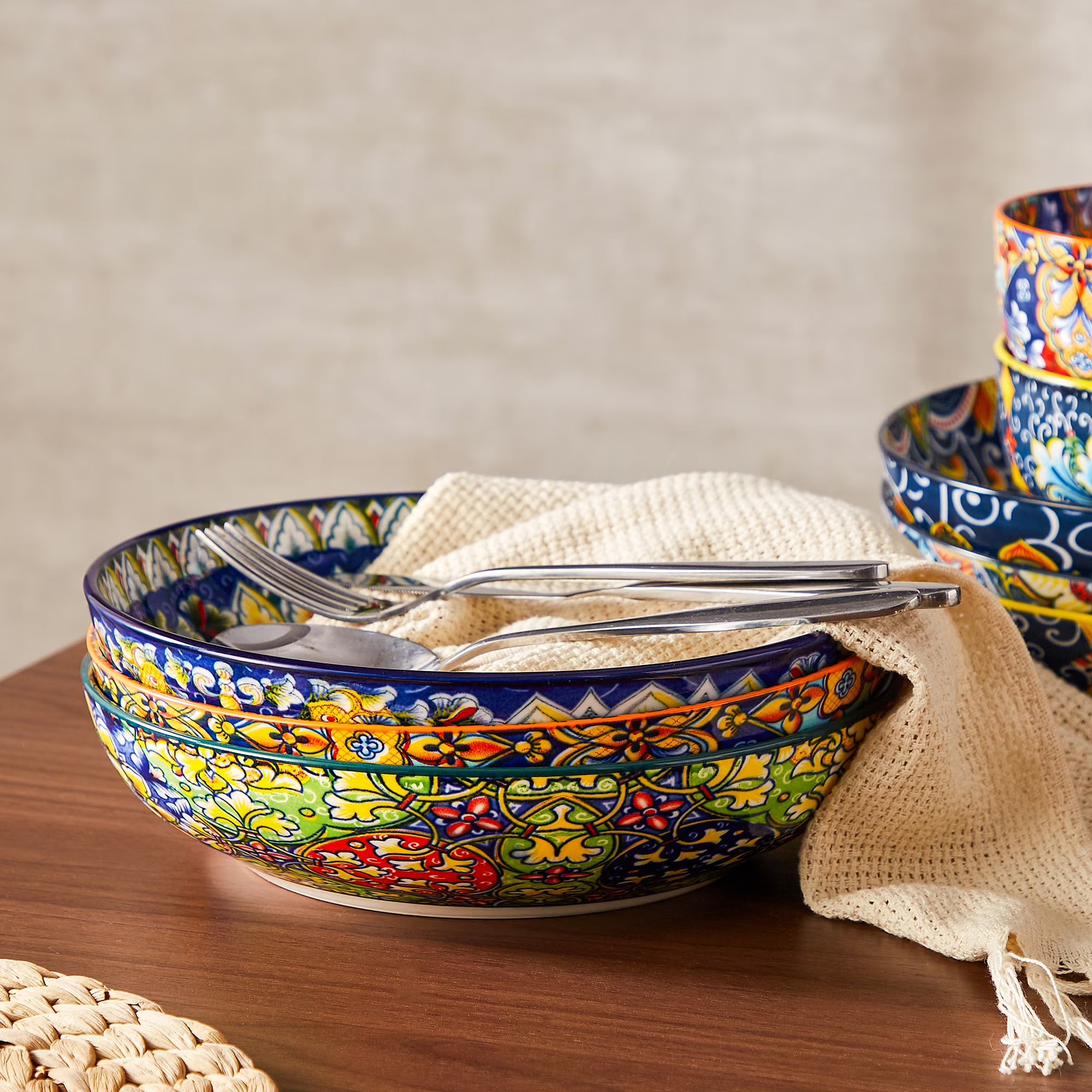 Ceramic Pasta Bowls Set of 6 – 42 oz