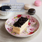 Floral Ceramic Dessert Plates – Set of 6, 8 Inch